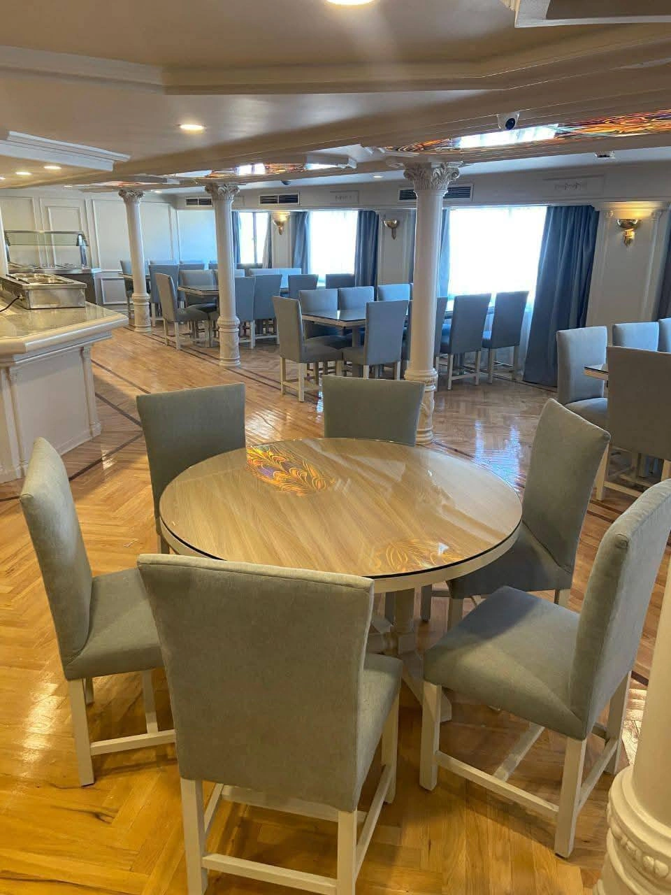 Restaurant aboard the Queen Of Sheba Nile cruise